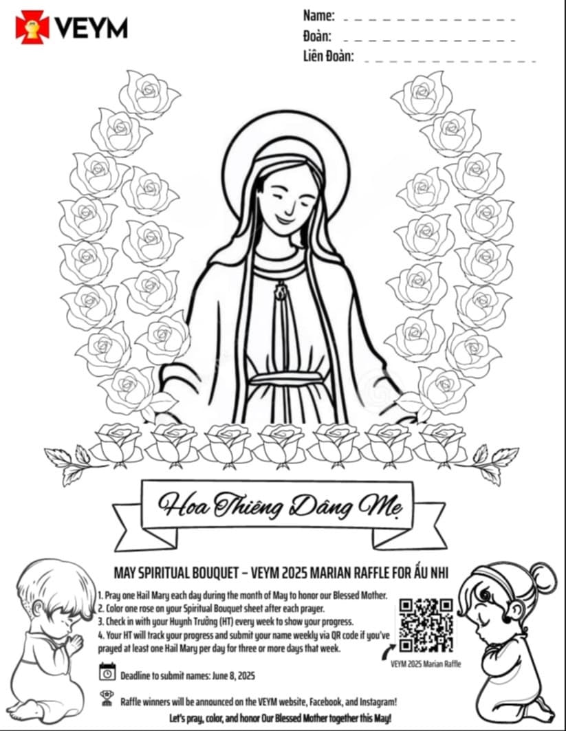 🌹 May Spiritual Bouquet – VEYM 2025 Marian Raffle for Ấu Nhi 🌹